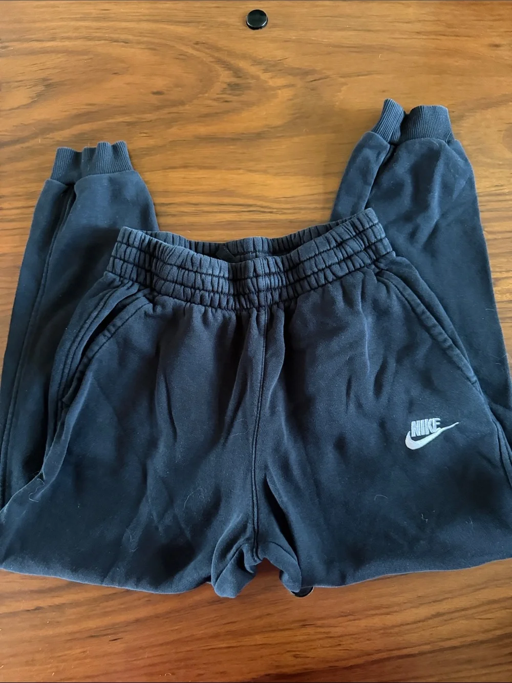 Nike Kids Two-Tone Sweatpants – Black & Light Gray with Multicolor Logo